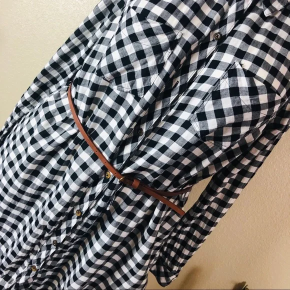 Forever 21 || Checker Button Shirt Dress - Picture 7 of 8